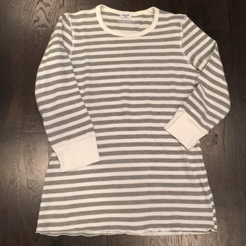 Splendid Striped Waffled Long Sleeve